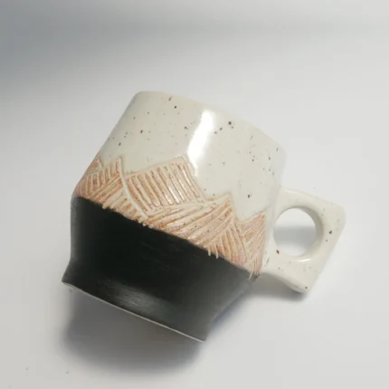 PORCELAIN MOUNTAIN MUG BOHO WHITE JIRA CERAMICS - PORCELANOWY KUBEK GÓRY BIAŁY BOHO JIRA CERAMICS