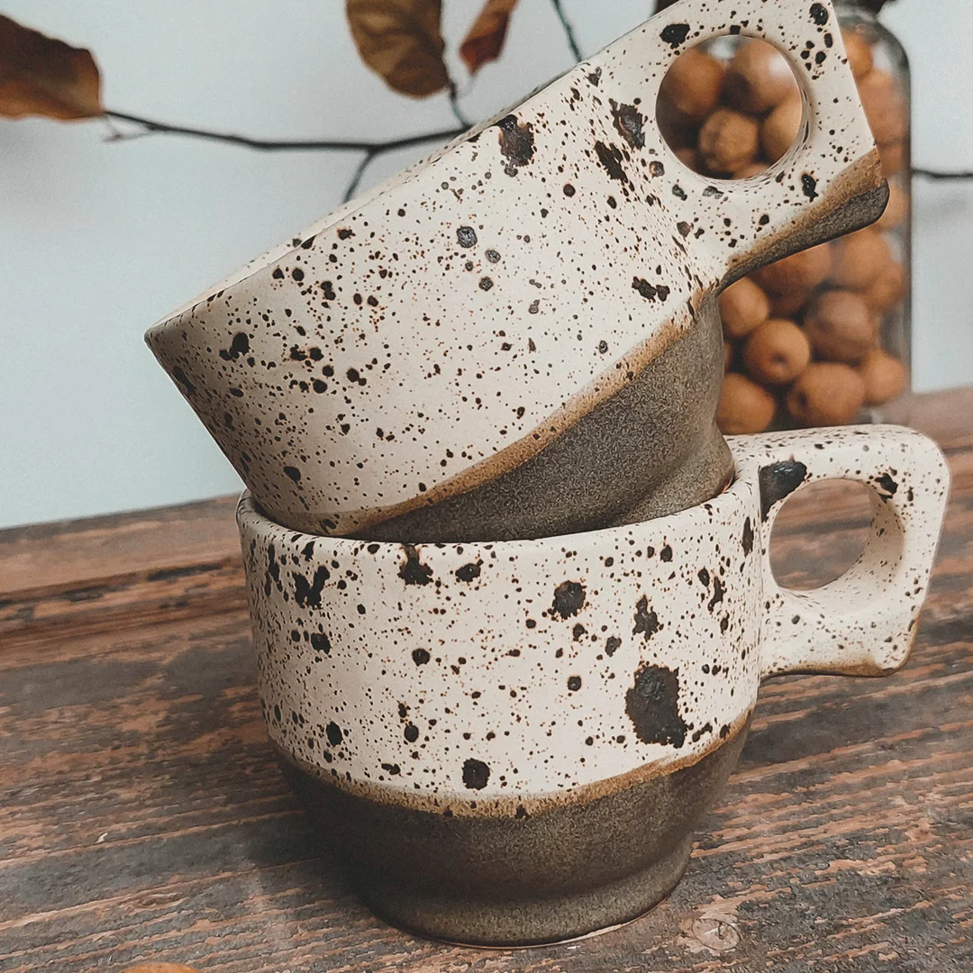 PORCELAIN BOHO CUP BEIGE JIRA CERAMICS - PORCELANOWA FILIŻANKA BOHO BEŻOWA JIRA CERAMICS