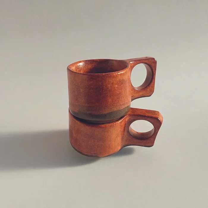 PORCELAIN ESPRESSO CUP COPPER SAGE JIRA CERAMICS - PORCELANOWA FILIŻANKA ESPRESSO MIEDŹ JIRA CERAMICS