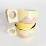 Cotton Candy Sky Collection - PORCELANOWA ŻÓŁTA FILIŻANKA BOHO GÓRY - obrazek 5